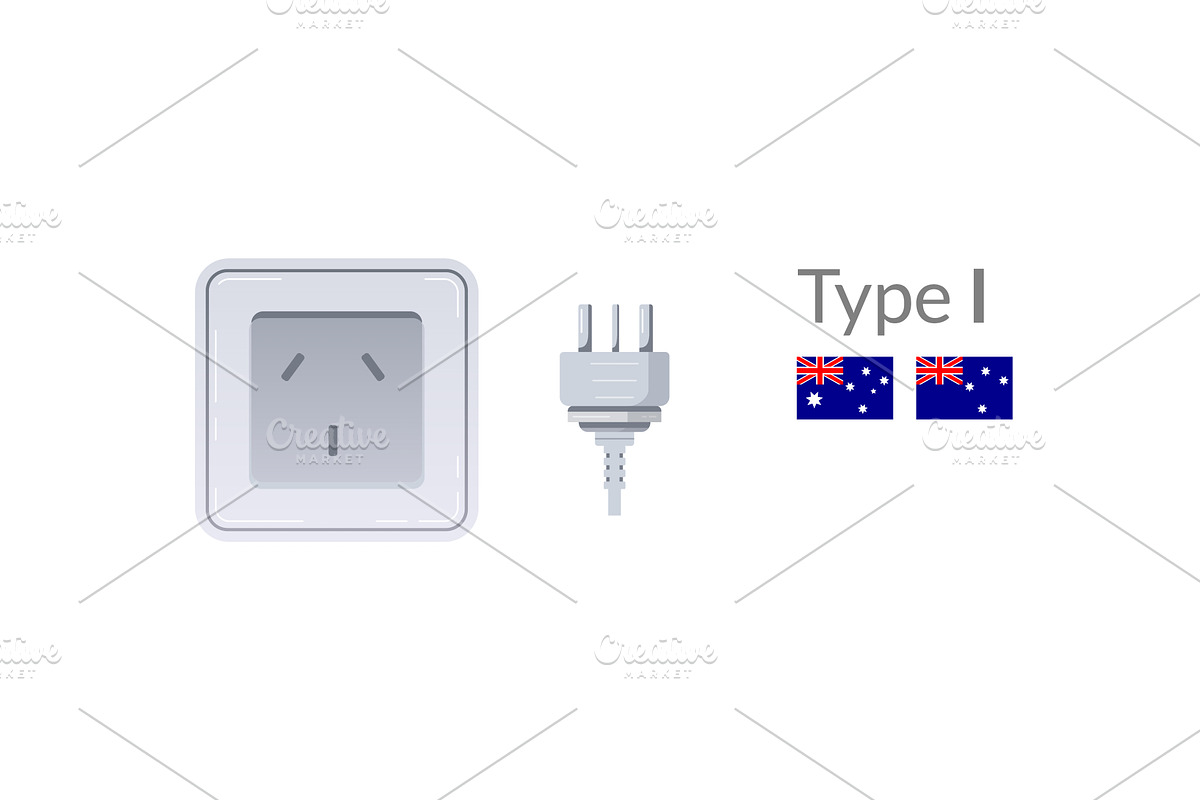 Type I Electrical Plug and Socket, a Technology Illustration by the8monkey