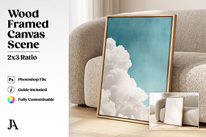 Wood Framed Canvas 2x3 PSD Mockup, a Household Mockup by Julian Adams