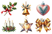 Watercolor Christmas Decor Clipart, an Illustration by Daily.Designs (Thumbnail 3 of 5)