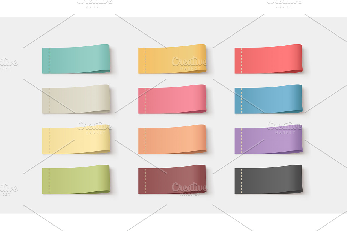 realistic textile labels various, an Object Illustration by IfH