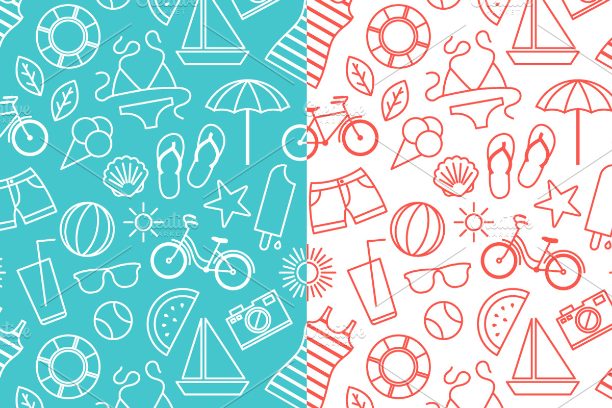 Summer vacation card and pattern, a Pattern Graphic by tetiana.svirska (Photo 4 of 7)