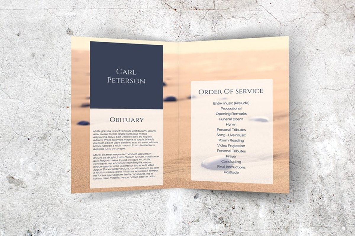 Memorial Program | Sand & Stone, a Brochure Template by Final Tribute (Photo 2 of 5)