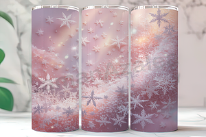 3D Pink Snowflake Christmas Tumbler, an Arts & Entertainment Photo by LamanAzalea