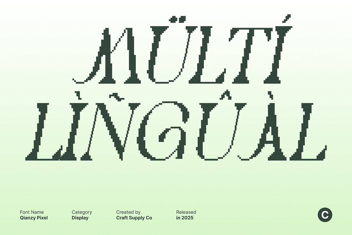 Qianzy Pixel, a Serif Font by Craft Supply Co. (Photo 4 of 8)