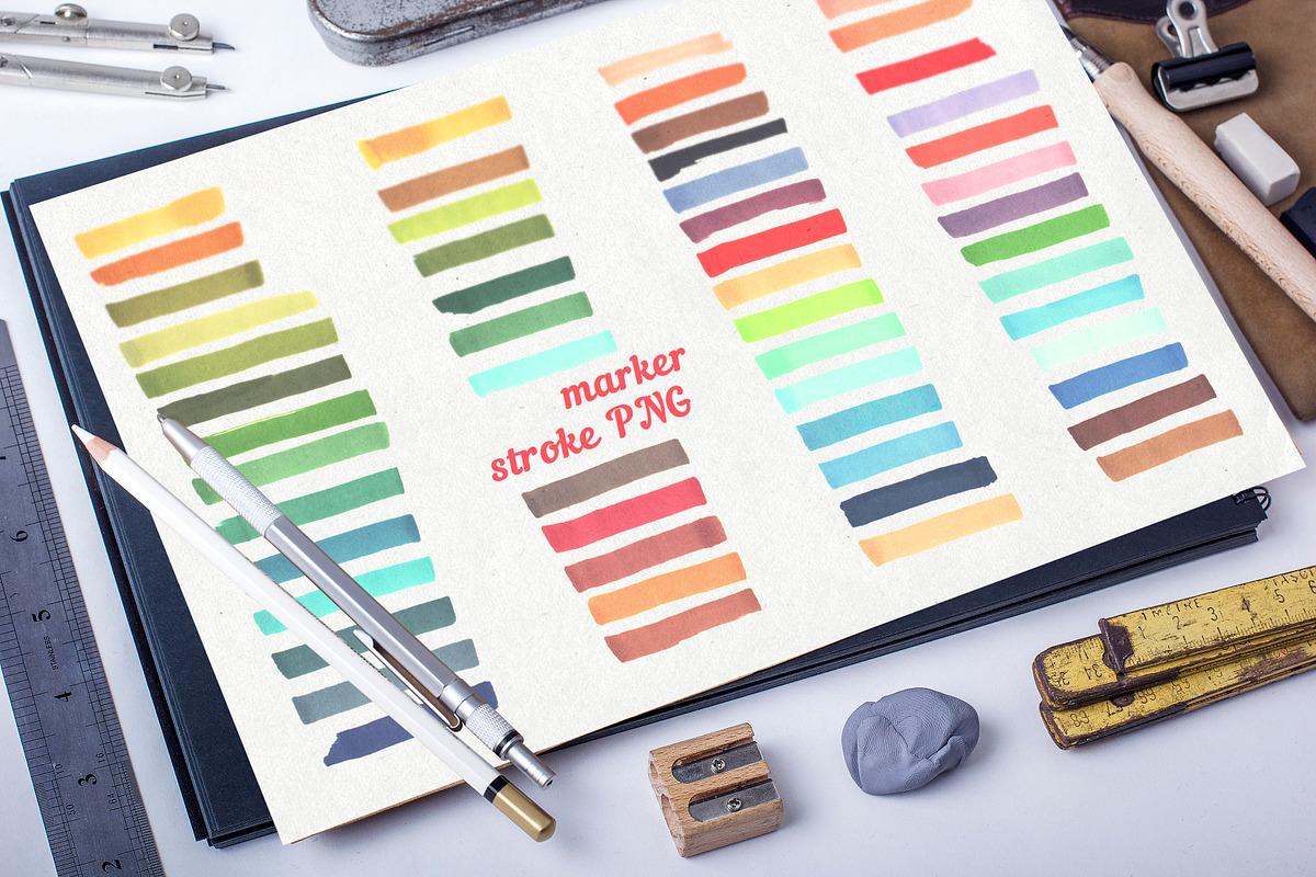 Marker brushes strokes VECTOR