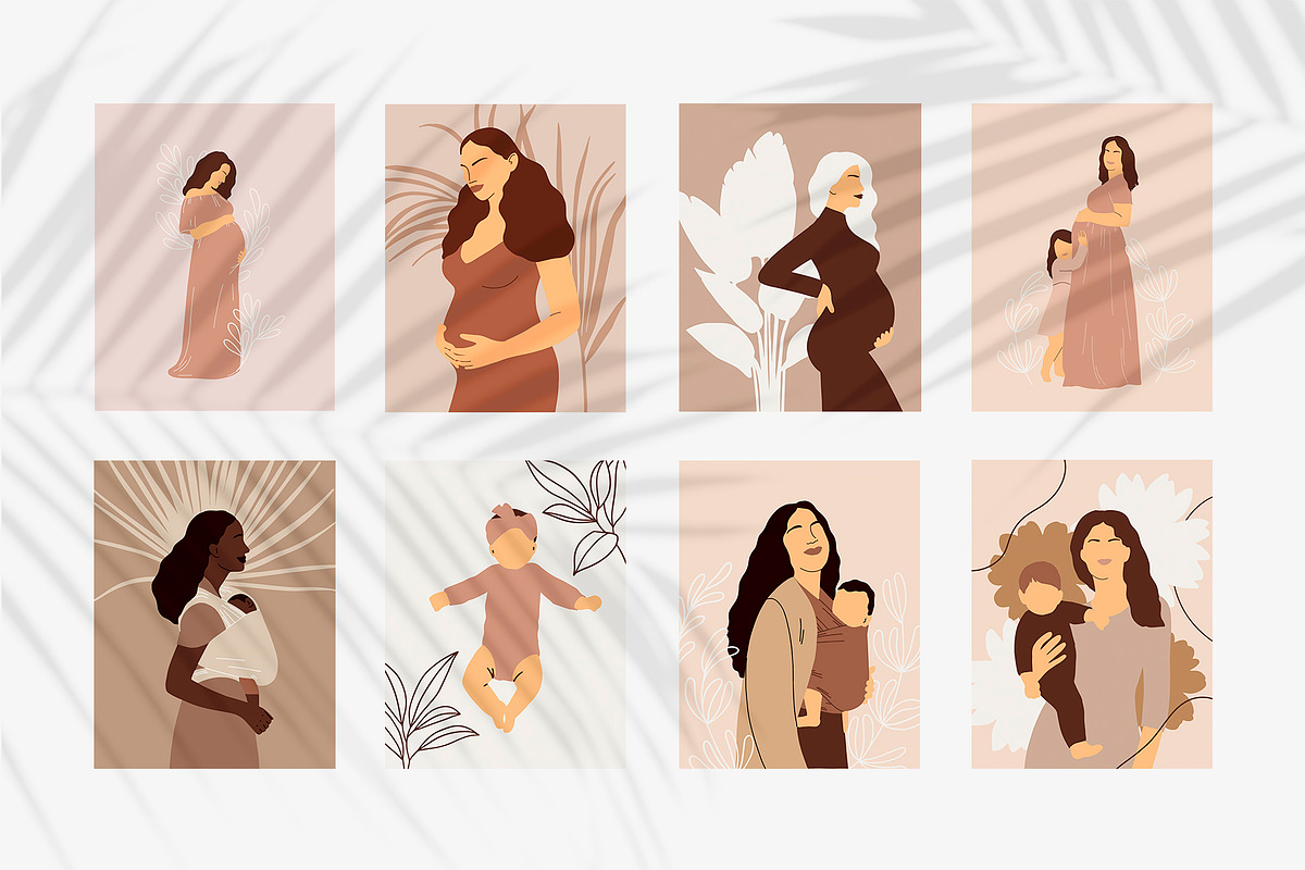 Tender Motherhood Prints Set, a Decorative Illustration by Katerina Osa (Photo 6 of 9)