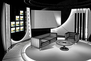 Virtual TV Studio Chat Set 19, a Furniture 3D Model by akerStudio (Thumbnail 8 of 13)