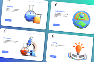 3D Science Icons