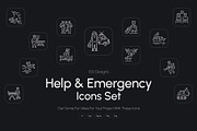 Help and Emergency Icons Set, an Outline Icon by Prosymbols (Thumbnail 1 of 8)