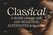 Classical - A Stylish Vintage Serif, a Serif Font by RedyStudio (Thumbnail 1 of 15)