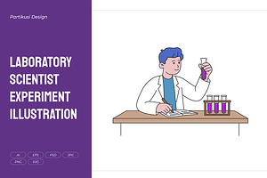 Laboratory Scientist Experiment, a Healthcare Illustration by Partikusi Design
