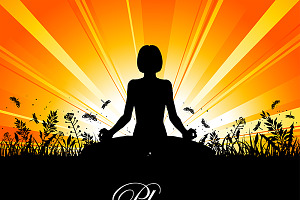 Silhouettes Girl In Yoga Pose