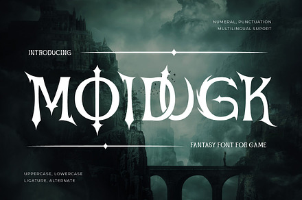 Moidugk - Display Fantasy Font, a Serif Font by twinstd