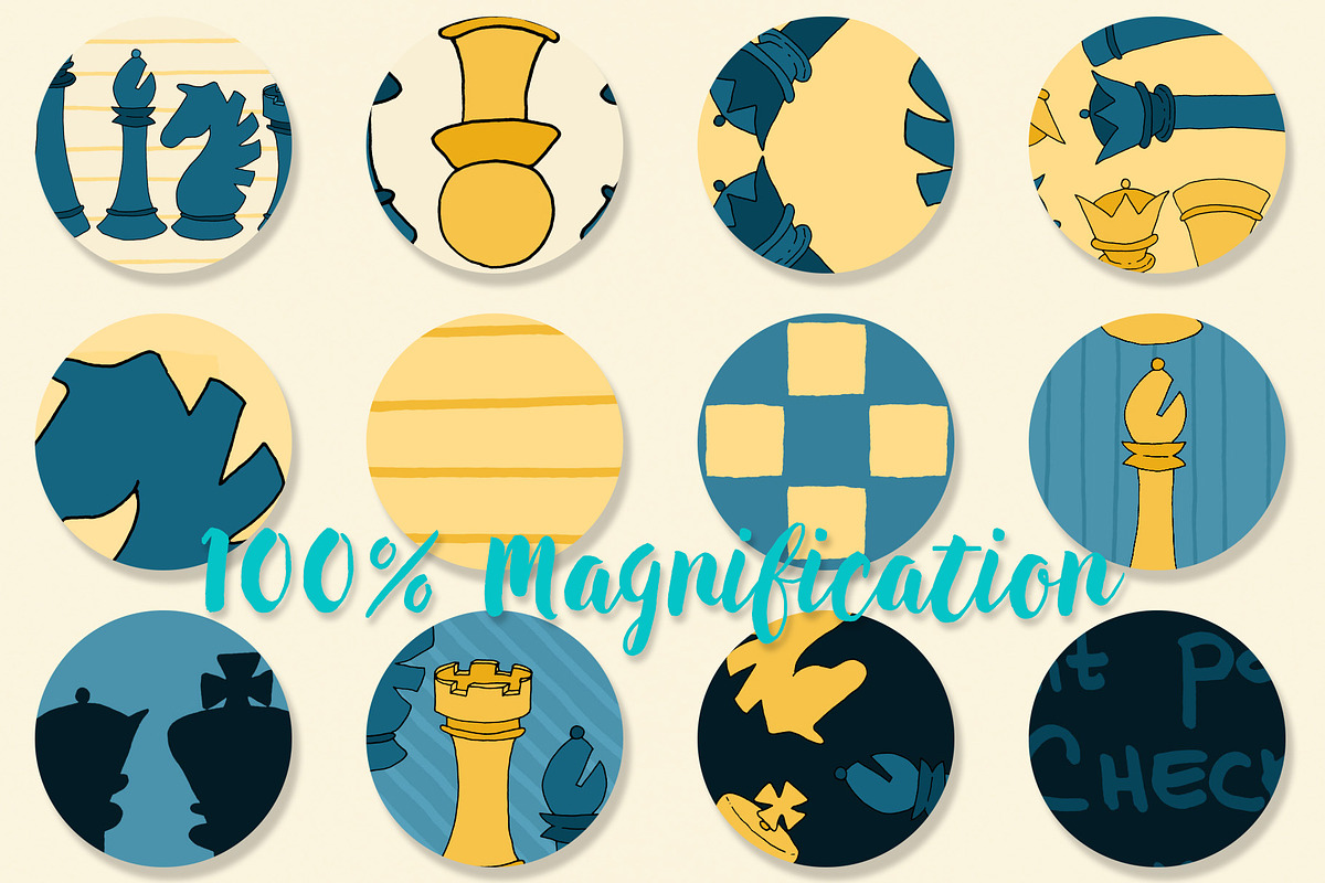 Blue & Gold Chess Patterns, a Pattern Graphic by Northern Whimsy Design ...