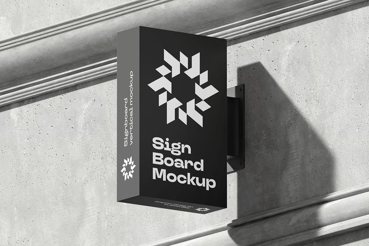 Signboard Vertical Mock-up, an Advertising Mockup by zippypixelstudio (Photo 9 of 14)