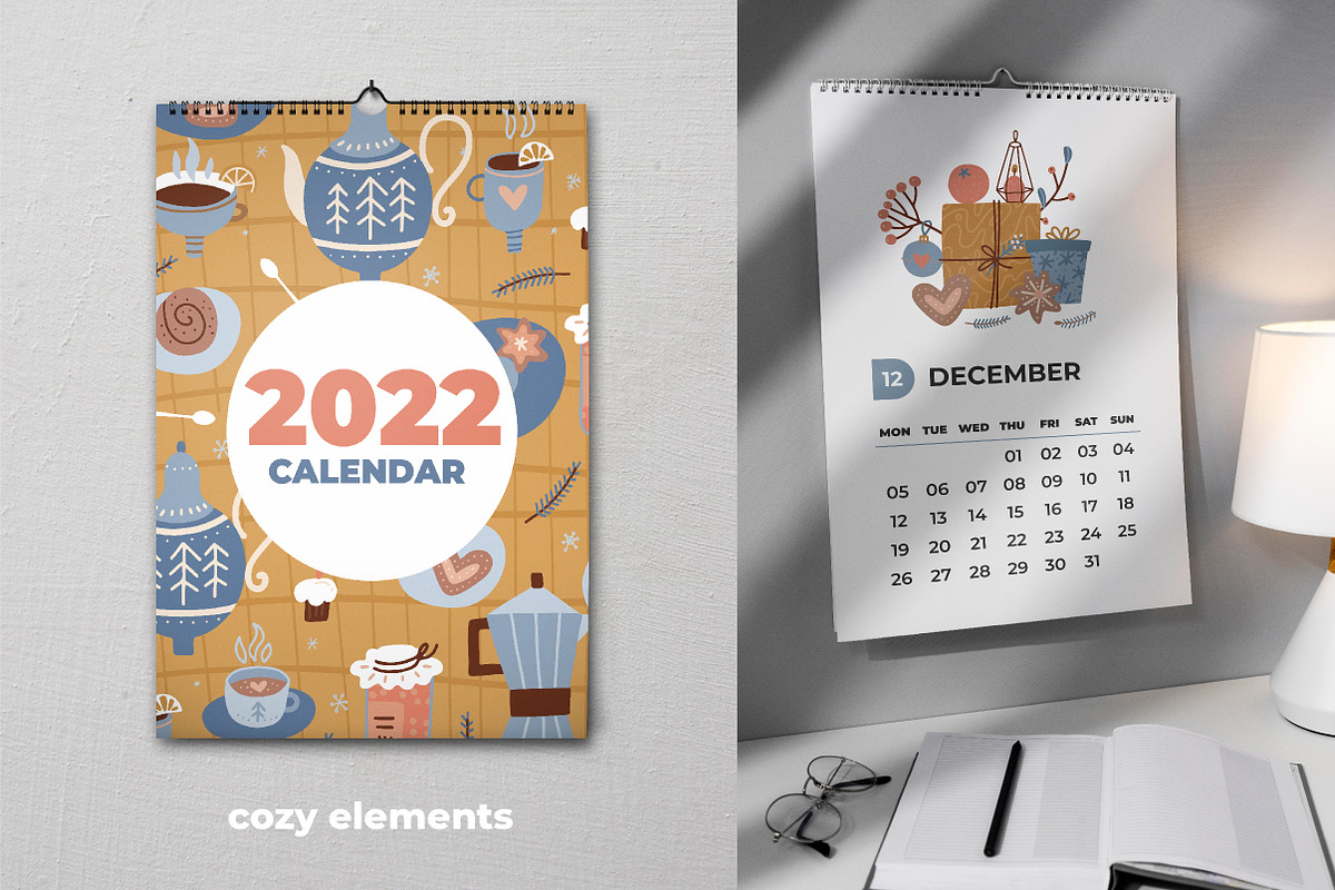 Cozy 2022 calendars collection, a Stationery Template by Lana Sham (Photo 9 of 10)
