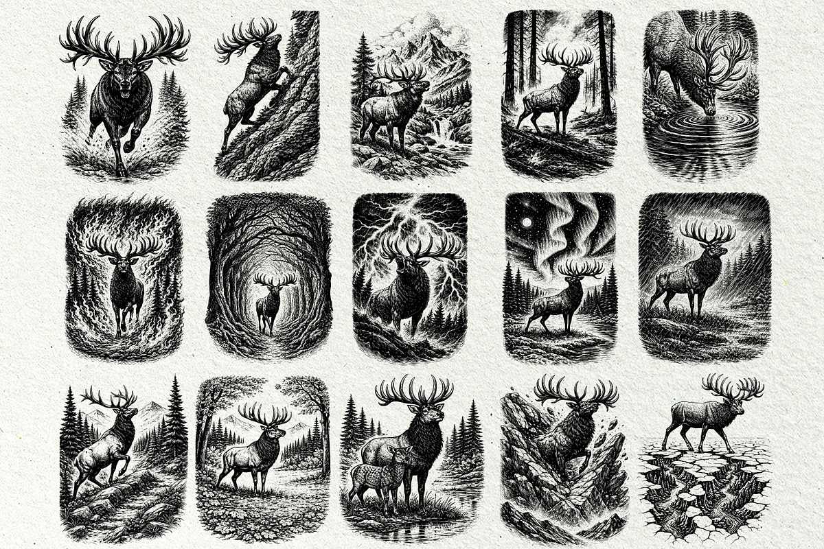Elk Scenes SVG Graphics, an Animal Illustration by DENIDigitalArtSudio (Photo 4 of 6)
