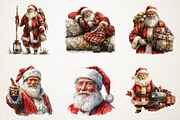 Hand-Painted Watercolor Santa Png, an Illustration by RobertsArt (Thumbnail 5 of 7)
