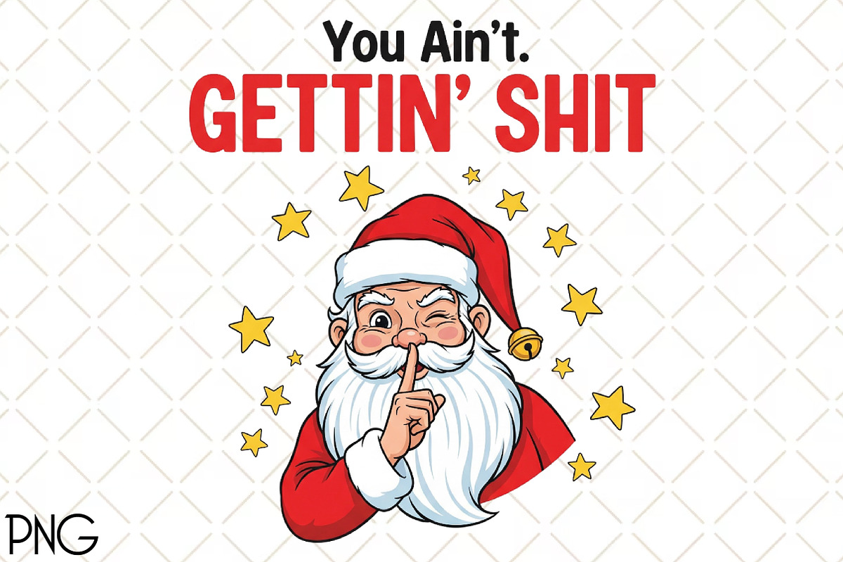 Funny Christmas Sarcastic Santa Png, an Illustration by Black Bird Studio (Photo 1 of 4)