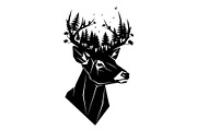 Deer Antler Silhouette Bundle, an Object Illustration by yasushie (Thumbnail 7 of 31)
