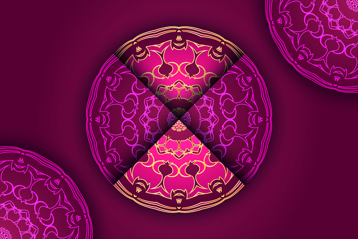 Mandala Oriental Floral art Bundle, a Background Graphic by NJ Himel (Photo 96 of 97)