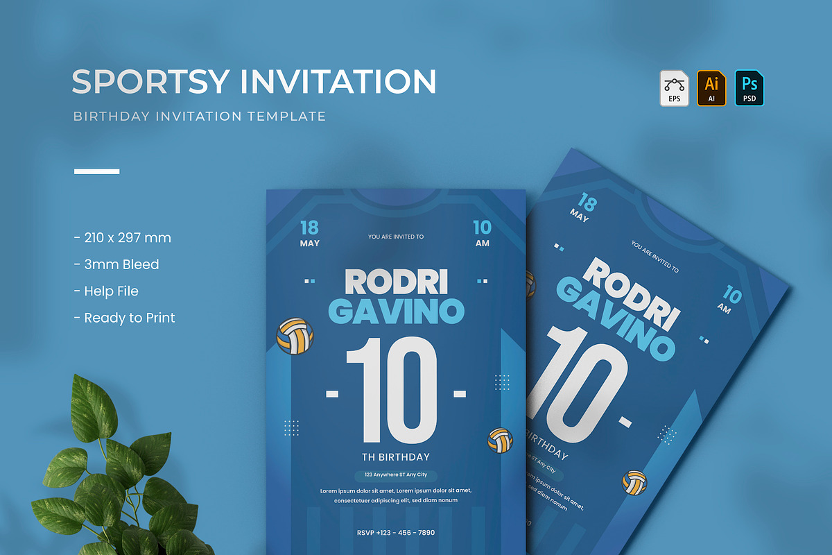 Sportsy Birthday - Invitation, a Print Template by VUNIRA (Photo 1 of 2)