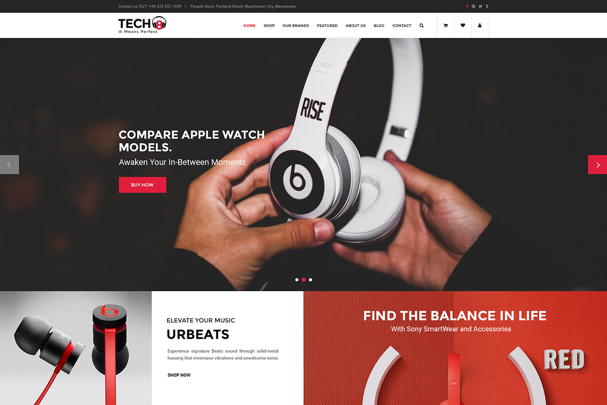 TECH8 - HiTech WooCommerce Theme, a WordPress Template by WPThemeGo (Photo 2 of 4)
