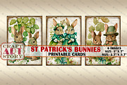 Vintage St Patrick's Day bunnies, an Animal Illustration by CraftArtStory (Thumbnail 2 of 3)