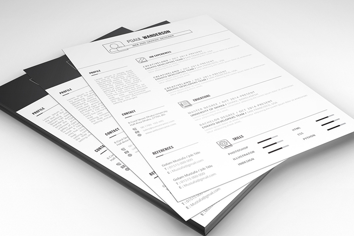 RESUME WITH CV (TWO STYLE), a Resume Template by DesignGhar
