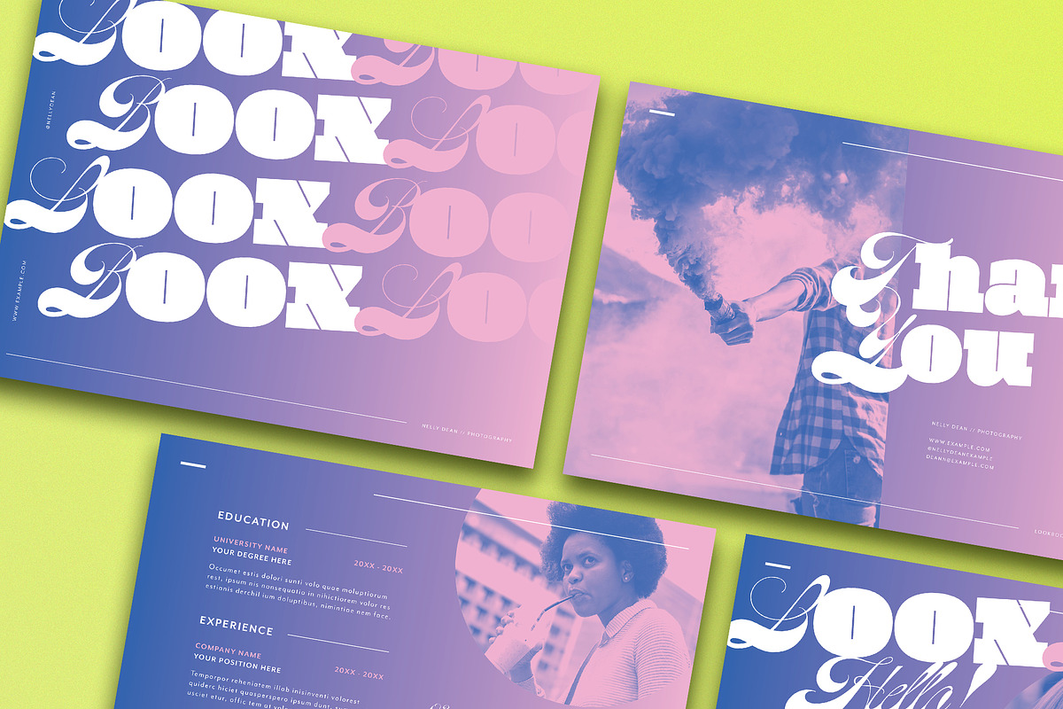 Violet Gradient Look Book with Green, a Templates & Theme by wavebreak