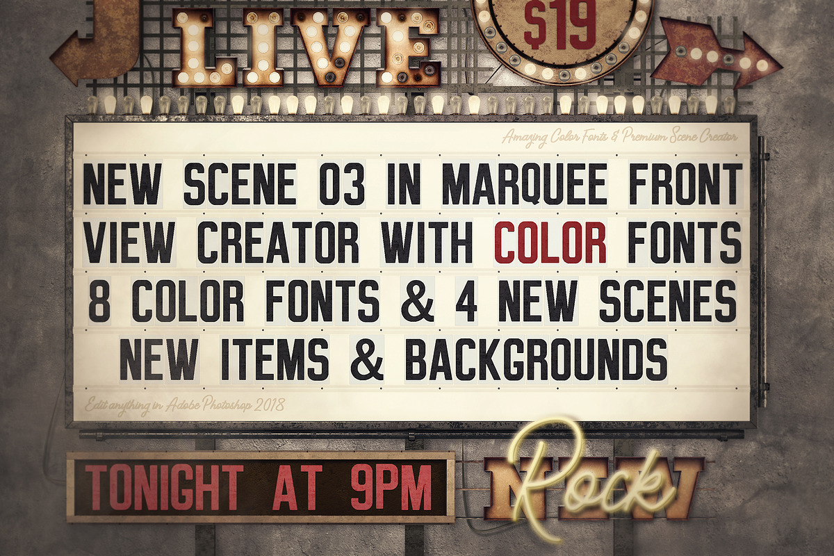Marquee Front View - Color Fonts, a Font by TVartworks (Photo 12 of 12)