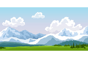 Alpine meadows and beautiful, an Illustration by the8monkey