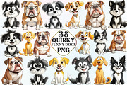 Quirky Funny Dogs Sublimation Bundle, an Illustration by CraftArtStudio (Thumbnail 1 of 6)