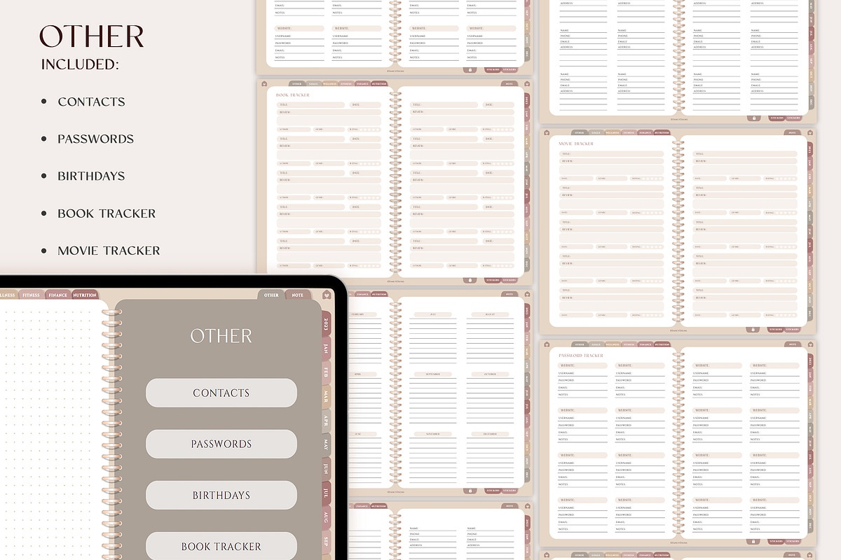 Undated digital planner, a Presentation Template by SofiaDesign16 (Photo 11 of 13)