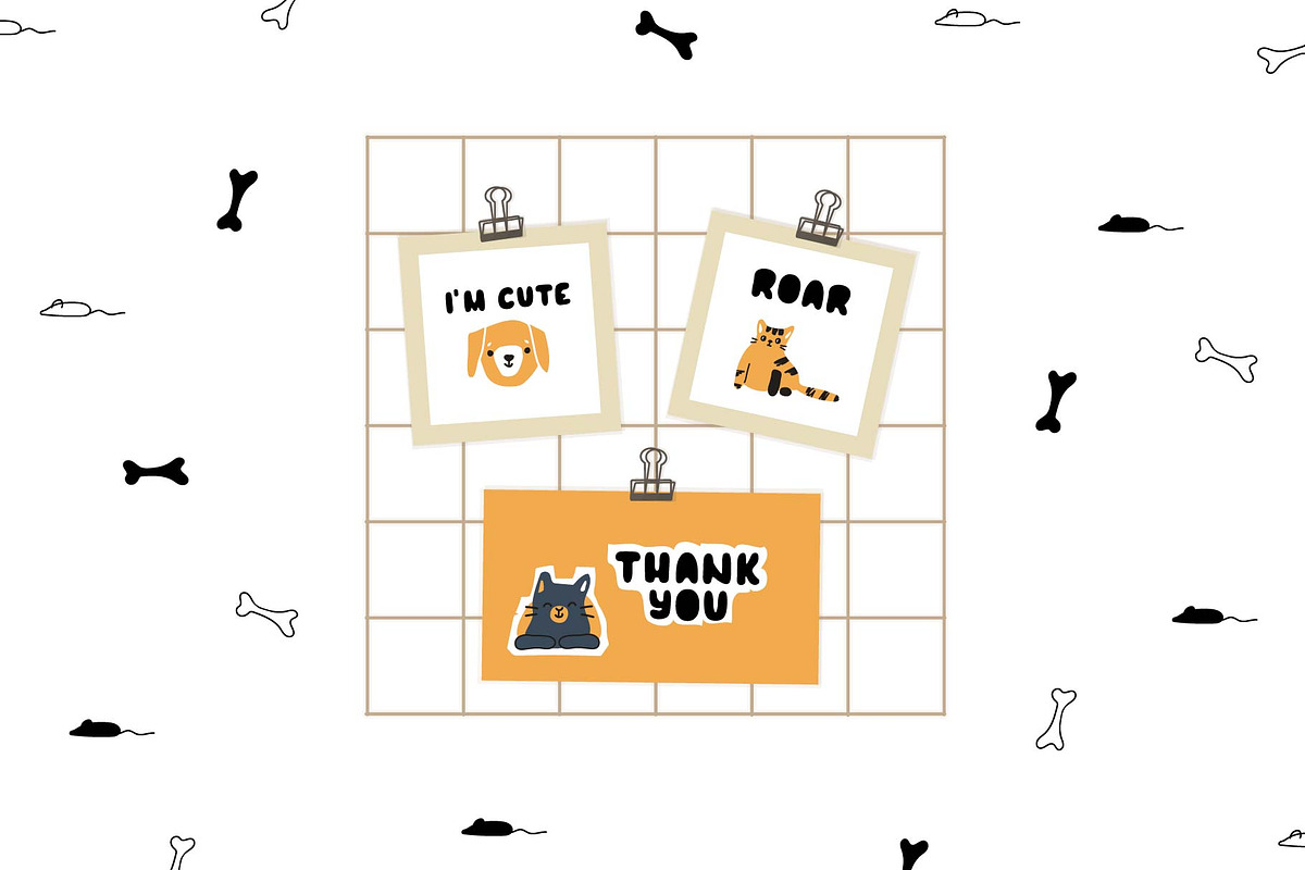 Cute Cats and Dogs patterns, an Animal Illustration by essskina (Photo 9 of 9)