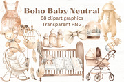 BOHO BABY Shower Neutral Clipart X68, a Person Illustration by Mermaids Cove (Thumbnail 1 of 9)