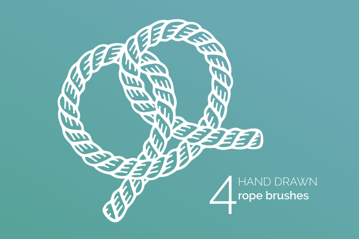 4 Hand Drawn Vintage Rope Brushes preview 3
