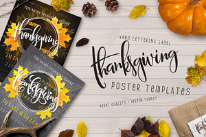 Thanksgiving posters with lettering