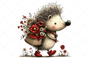 Whimsical Summer Hedgehog Clipart, an Illustration by Craft Nest (Thumbnail 11 of 12)