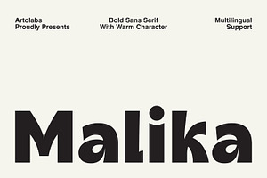 Malika | Warm & Bold Sans Serif Font