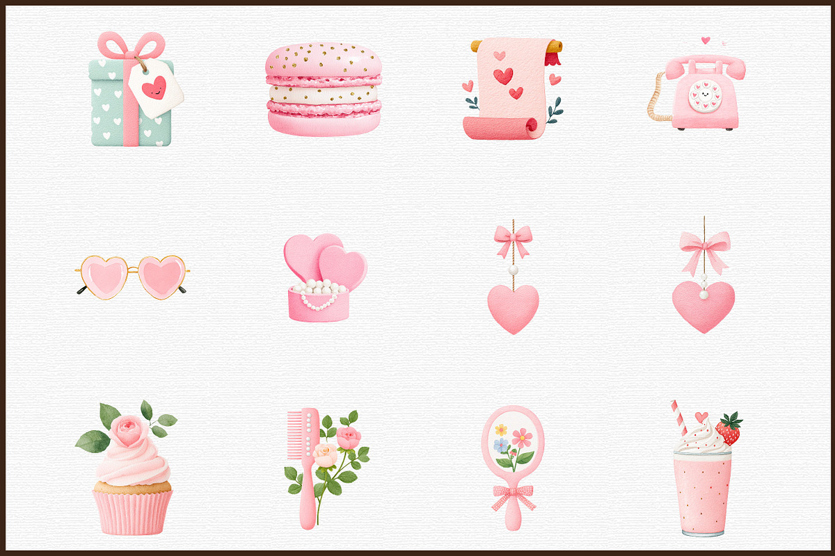 Pink Aesthetic Coquette Clipart Set, an Illustration by Sublimation Artist (Photo 3 of 6)