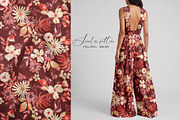 Watercolor Autumn Floral Pattern, a Pattern Graphic by SirenaArt (Thumbnail 2 of 12)