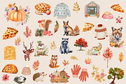 Autumn Fall Watercolor Clip+Wall Art, an Object Graphic by Design By Hira (Thumbnail 5 of 17)