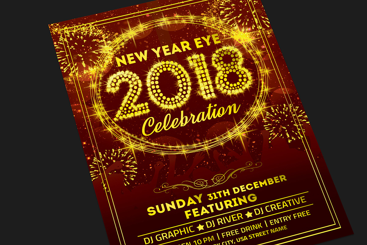 New Year Party Flyer, a Flyer Template by Creative  designer (Photo 4 of 4)