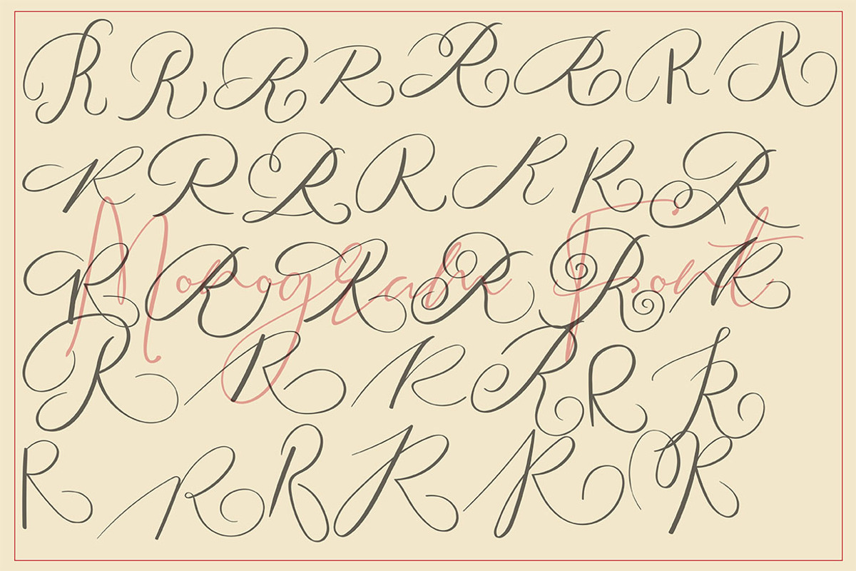 MONOGRAMS BUNDLE A to Z, a Script Font by AMINMARIO (Photo 25 of 37)