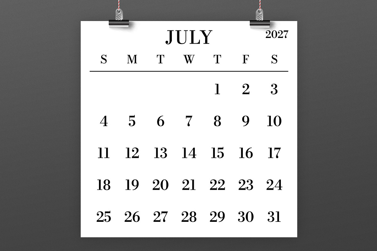 2027 Large Type 12x12 Calendar, a Stationery Template by Running With Foxes (Photo 3 of 5)