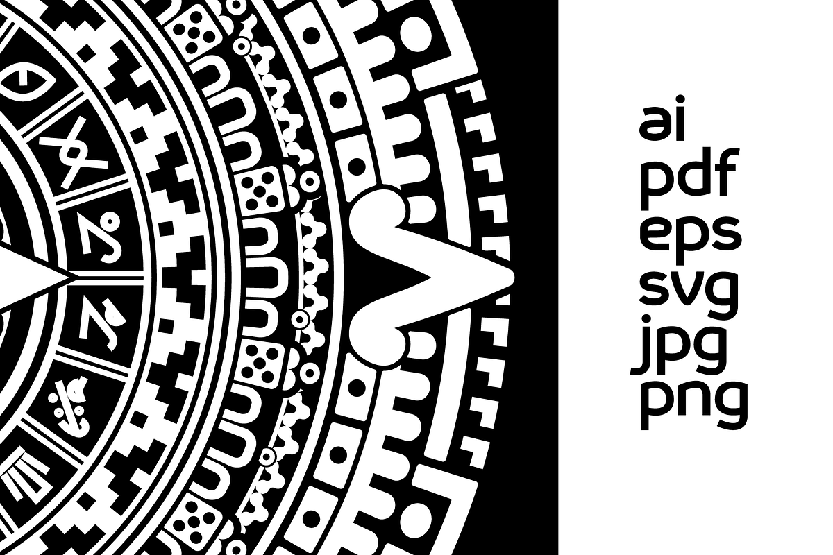 Aztec Calendar Contemp, an Object Graphic by Ixipcalli (Photo 3 of 7)