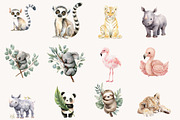 Watercolor Cute Baby Safari Animals, a Seasonal Illustration by Designworld (Thumbnail 4 of 10)