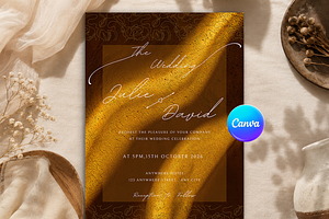 Modern Gold Wedding Invitation, an Invitation Template by InvitingStorys