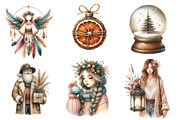 Boho Christmas Clipart Bundle, an Illustration by CreationArt (Thumbnail 5 of 7)